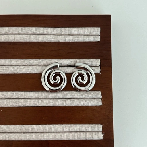 Image of Louisë // Silver Spiral Earrings - Stainless Steel (Anti Karat)