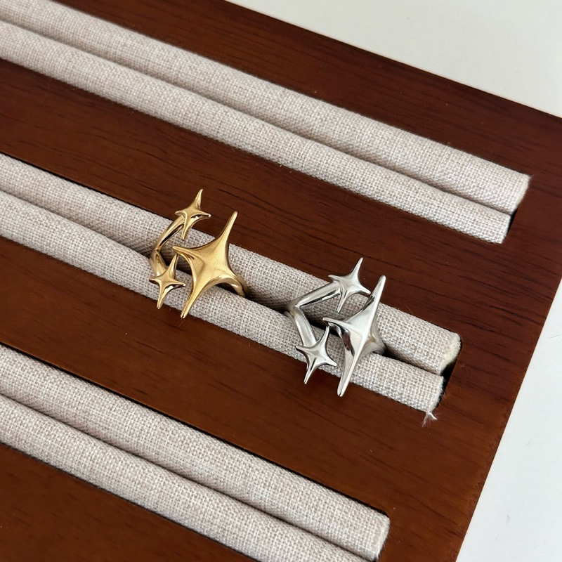 Louisë // Apollo Star Adjustable Statement Ring - 18k Gold Plated Stainless Steel (Anti Karat)