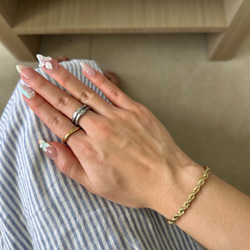 Louisë // Gold Twisted Rope Chain Bracelet - 14k Gold Plated Stainless Steel (Anti Karat)