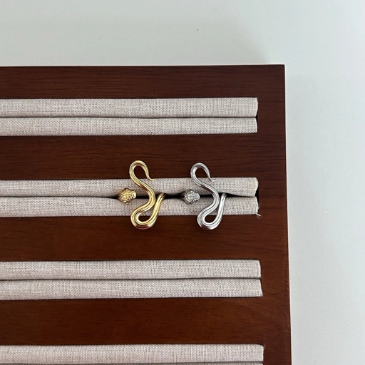 Image of Louisë // Viper Adjustable Statement Ring - 18k Gold Plated Stainless Steel (Anti Karat)