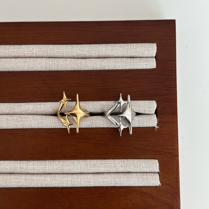Louisë // Apollo Star Adjustable Statement Ring - 18k Gold Plated Stainless Steel (Anti Karat)