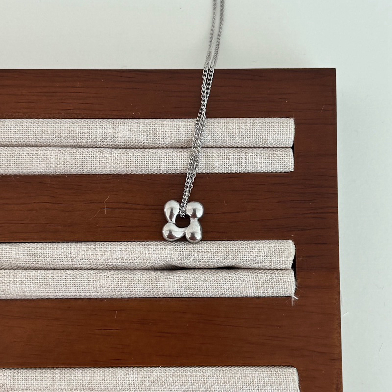 Louisë // Silver Orbit Pendant Necklace - Stainless Steel (Anti Karat)
