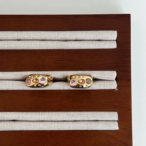 Image of Louisë // Limited Edition - On The Rocks Statement Ring - 18k Gold Plated Titanium Steel Cubic Zirconia (Anti Karat)