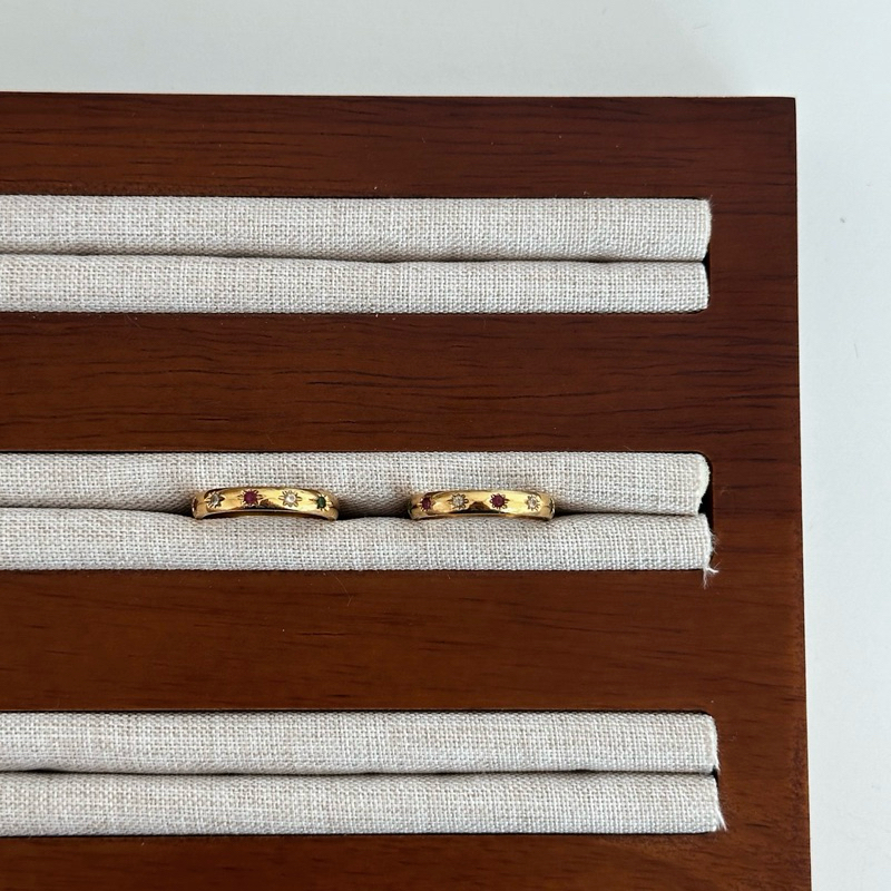 Louisë // Gold Tribeca Stone Ring - 18k Gold Plated Stainless Steel Cubic Zirconia (Anti Karat)
