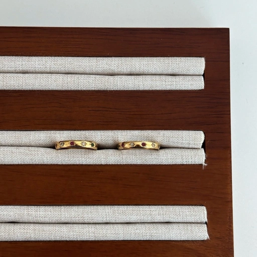 Image of Louisë // Gold Tribeca Stone Ring - 18k Gold Plated Stainless Steel Cubic Zirconia (Anti Karat)