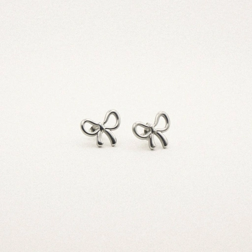Image of Louisë // Silver Coquette Bow Earring - Stainless Steel (Anti Karat)