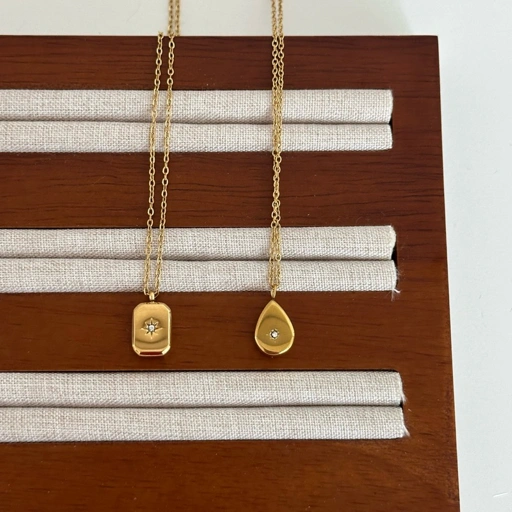 Image of Louisë // Gold Nova Pendant Necklace - 18k Gold Plated Titanium Steel Cubic Zirconia (Anti Karat)