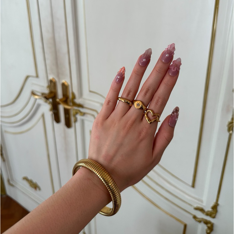 Louisë // Nova Ring - 18k Gold Plated Stainless Steel Cubic Zirconia (Anti Karat)