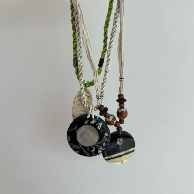 Louisë // Thrifted Statement Necklaces - Beads, Shells, Wood