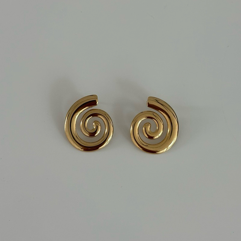 Louisë // Limited Edition - Gold Spiral Earrings - 18k Gold Plated Stainless Steel (Anti Karat)