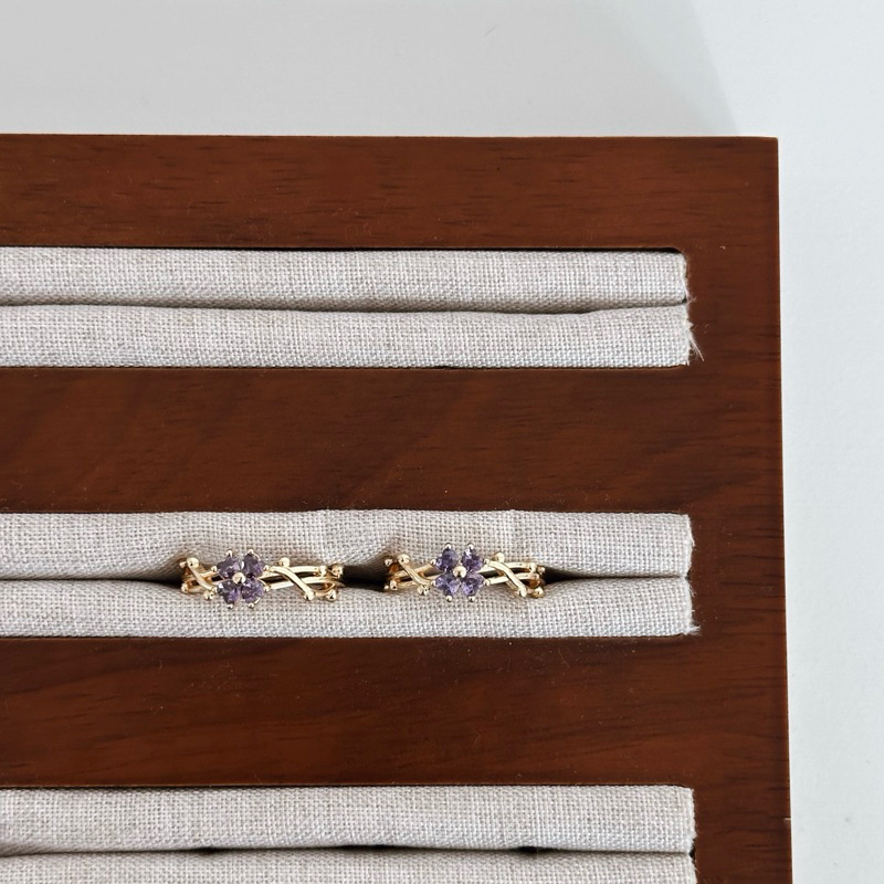 Louisë // Iris Flower Ring - 18k Gold Plated Stainless Steel w/ Cubic Zirconia (Anti Karat)