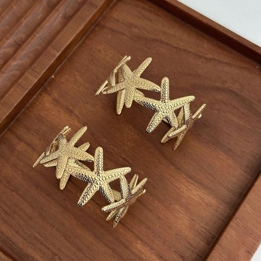 Image of Louisë // Gold Starfish Cuff - 18k Gold Plated Stainless Steel (Anti Karat)
