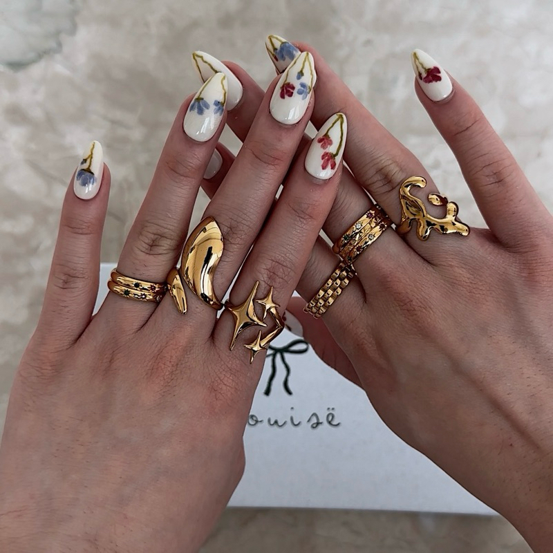 Louisë // Gold Tribeca Stone Ring - 18k Gold Plated Stainless Steel Cubic Zirconia (Anti Karat)