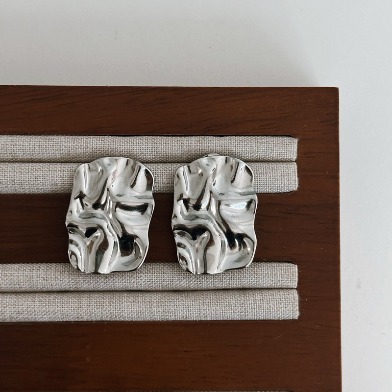 Louisë // Limited Edition Silver Foil Statement Earrings - Stainless Steel (Anti Karat)