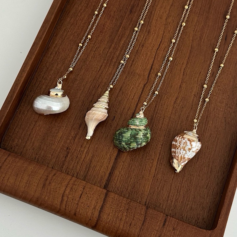 Louisë // Gelato by the Sea Seashell Necklace - 18k Gold Plated Stainless Steel w/ Real Seashells