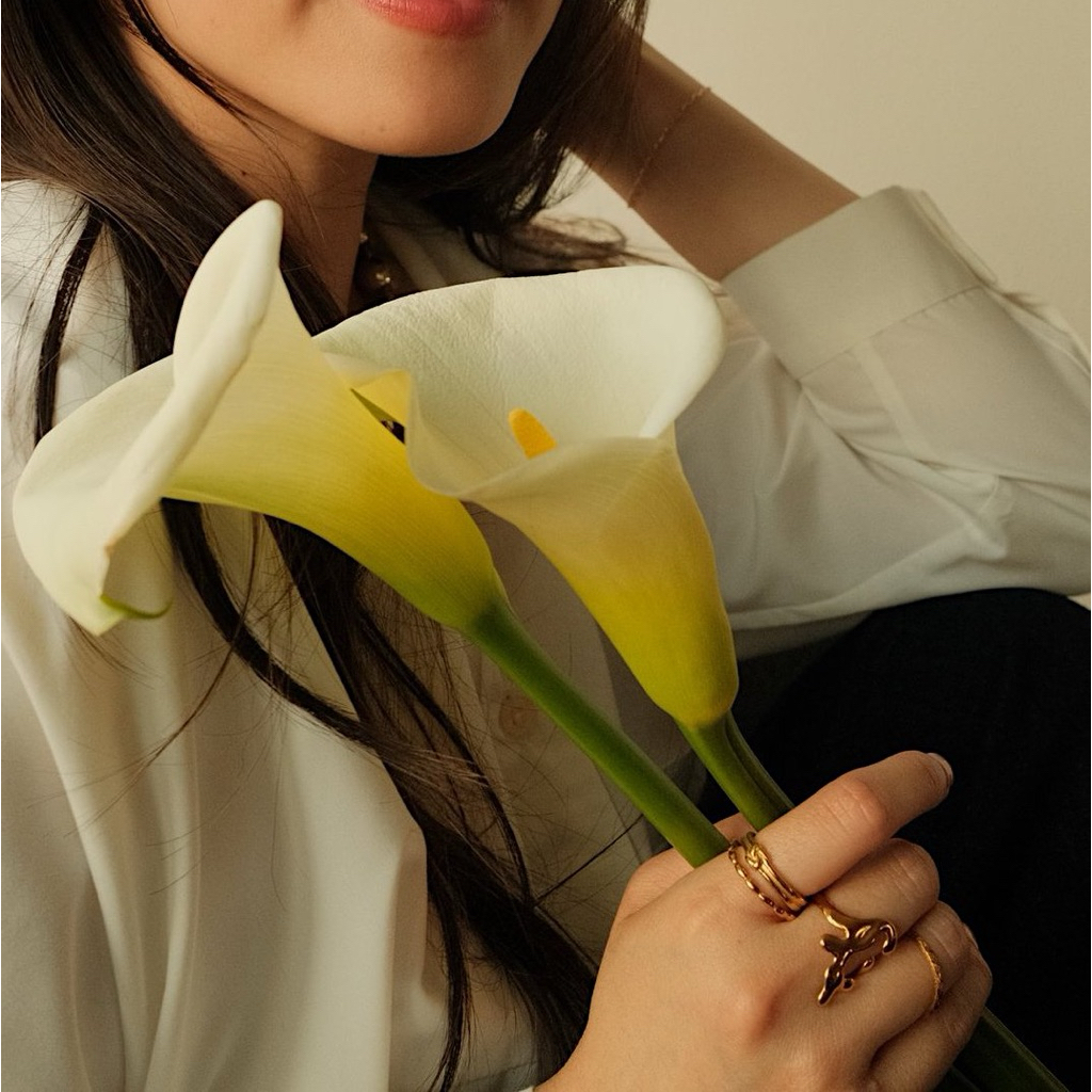 Louisë // Perlee Dainty Ring - 18k Gold Plated Stainless Steel (Anti Karat)