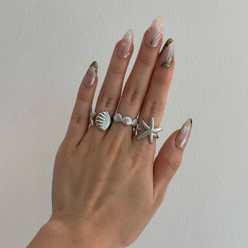 Louisë // Starfish Duo Ring - 18k Gold Plated Stainless Steel (Anti Karat)