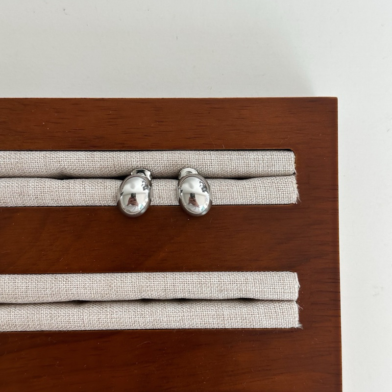 Louisë // Silver Eggy Basic Everyday Earrings - Stainless Steel (Anti Karat)