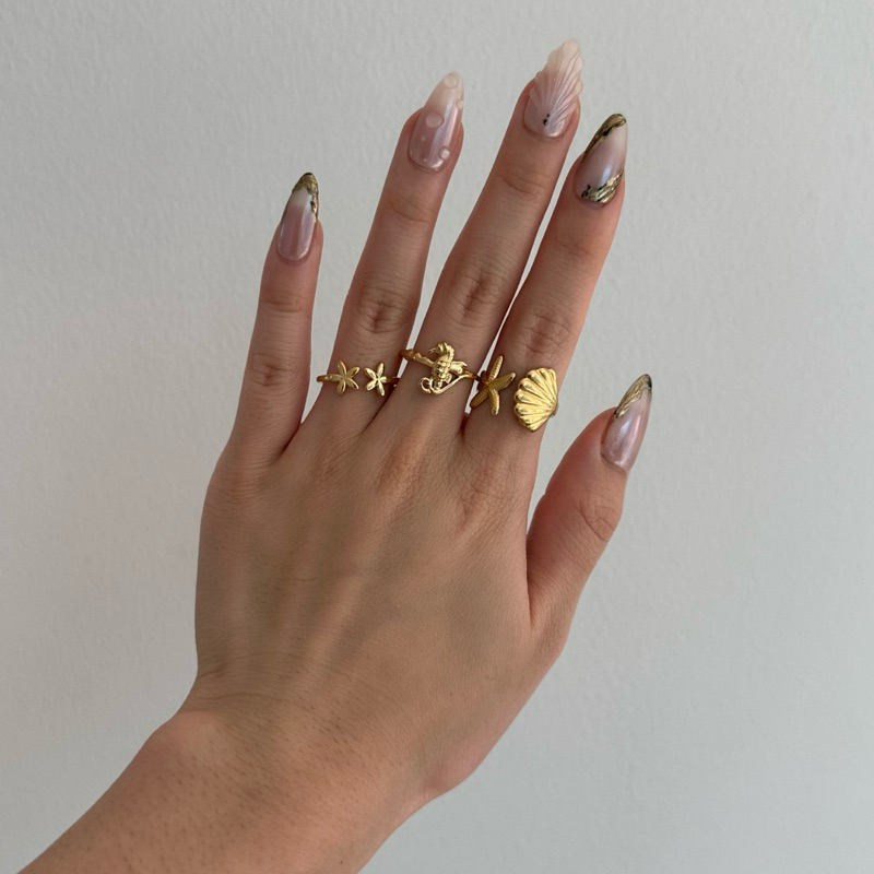 Louisë // Gold Dainty Seahorse Ring - 18k Gold Plated Stainless Steel (Anti Karat)