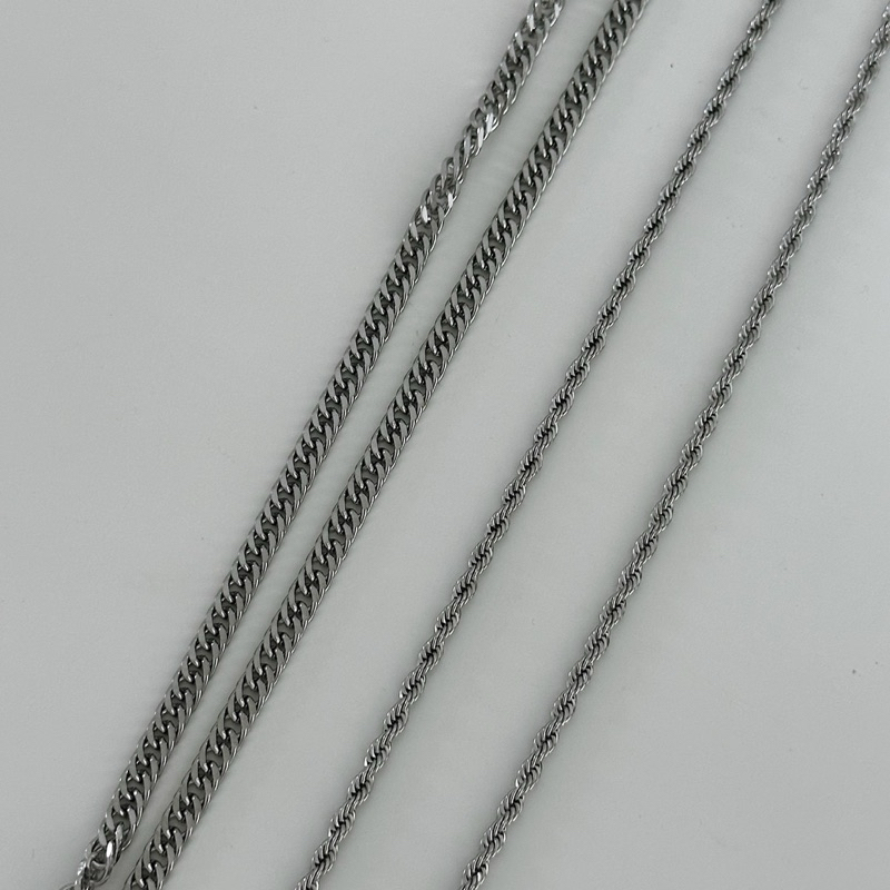 Louisë // Silver Cuban Link Chain Necklace - Stainless Steel (Anti Karat)