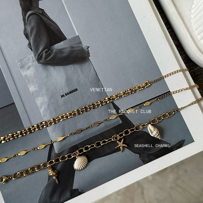 Louisë // The Racquet Club Bracelet - 18k Gold Plated Stainless Steel (Anti Karat)