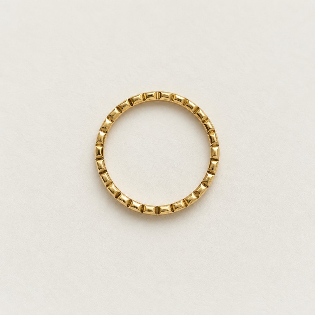 Louisë // Gold Tessera Ring - 18k Gold Plated Stainless Steel (Anti Karat)