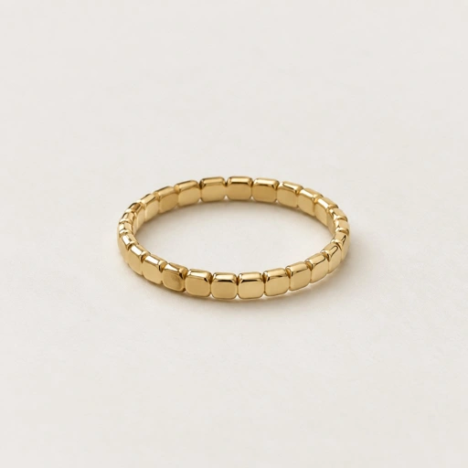 Louisë // Gold Tessera Ring - 18k Gold Plated Stainless Steel (Anti Karat)