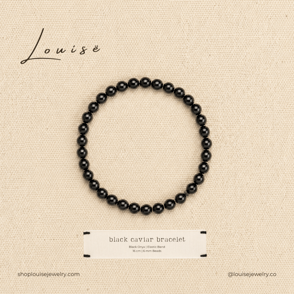Louisë // Black Caviar Bracelet - Black Onyx
