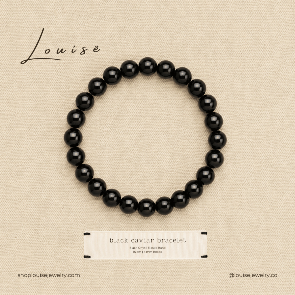 Louisë // Black Caviar Bracelet - Black Onyx