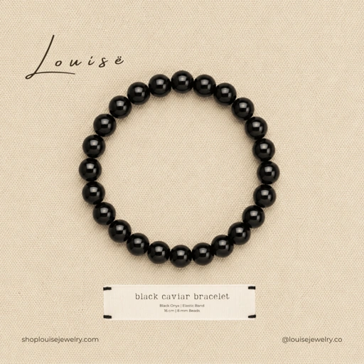 Louisë // Black Caviar Bracelet - Black Onyx