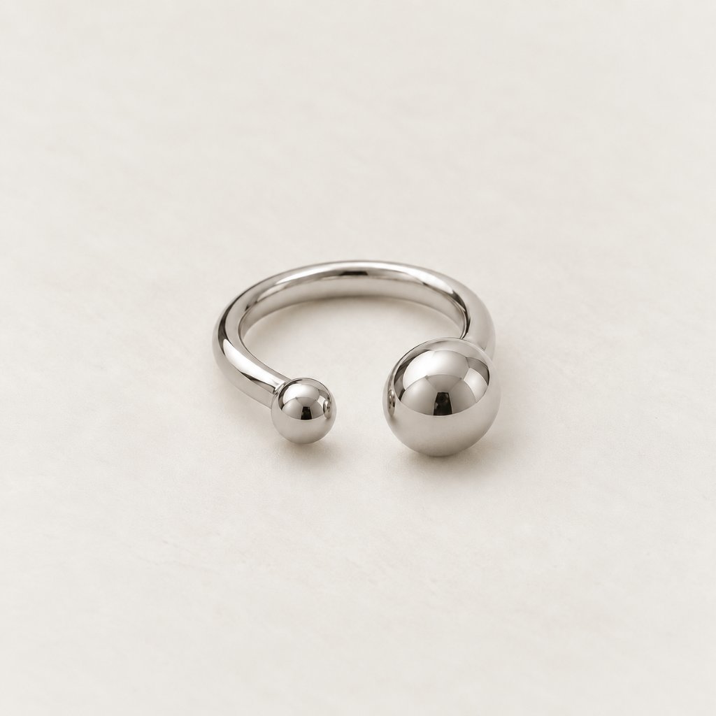 Louisë // Duo Sphere Ring - 18k Gold Plated Stainless Steel (Anti Karat)