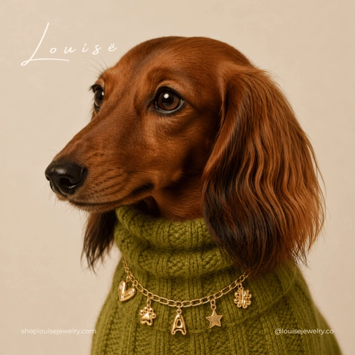 Louisë // Dog & Cat Pet Charm Necklace Collar (Chain/Base Only) – 18k Gold Plated Stainless Steel (Anti Karat)