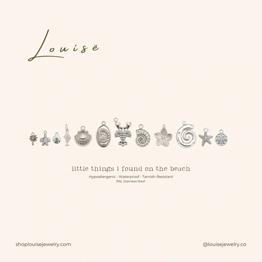 Louisë // Silver Little Things I Found on the Beach Charms Collection - 316L Stainless Steel (Anti Karat)