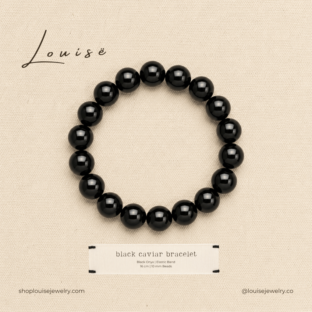 Louisë // Black Caviar Bracelet - Black Onyx