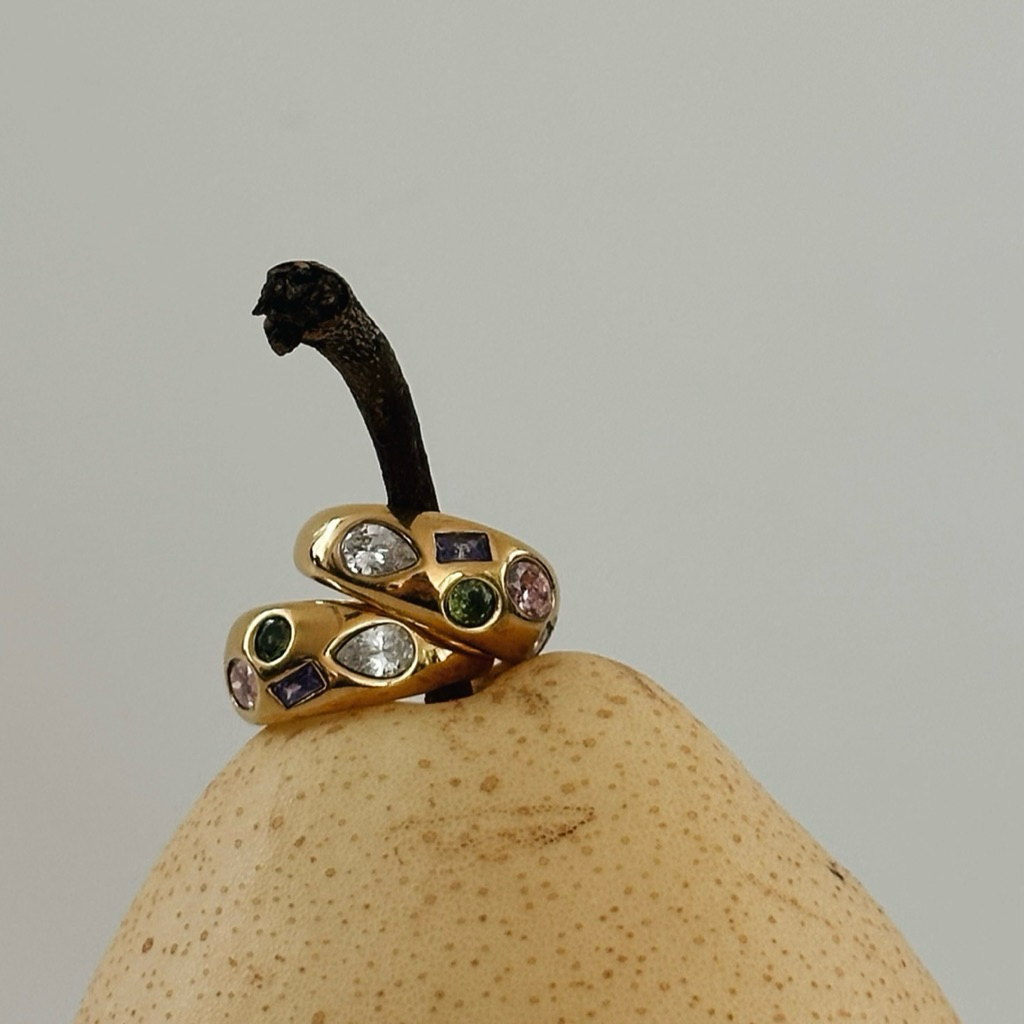 Louisë // Gold Beacon Hill Gems - 18k Gold Plated Stainless Steel w/ Cubic Zirconia (Anti Karat)