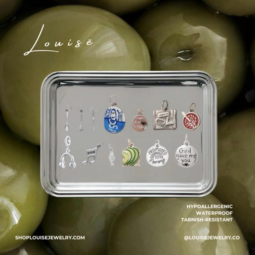 Image of Louise // Silver Assorted Charms Edit - Stainless Steel w/ Cubic Zirconia (Anti Karat)