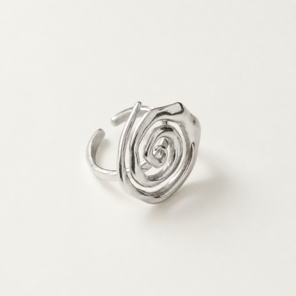 Louisë // Spiral Statement Ring - 18k Gold Plated Stainless Steel (Anti Karat)
