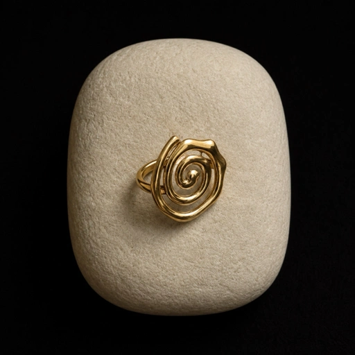 Louisë // Spiral Statement Ring - 18k Gold Plated Stainless Steel (Anti Karat)