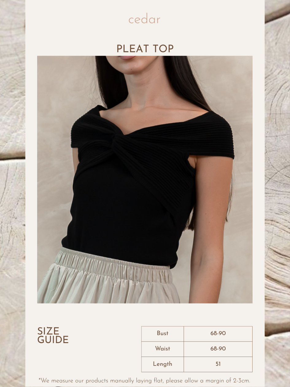 Pleat Sabrina Knit Top