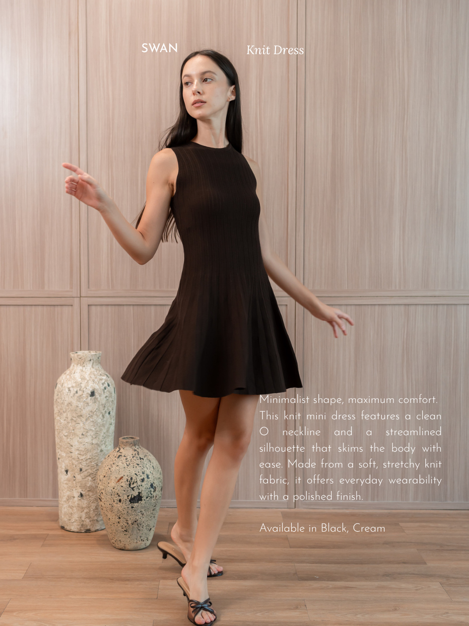 Swan Knit Mini Dress