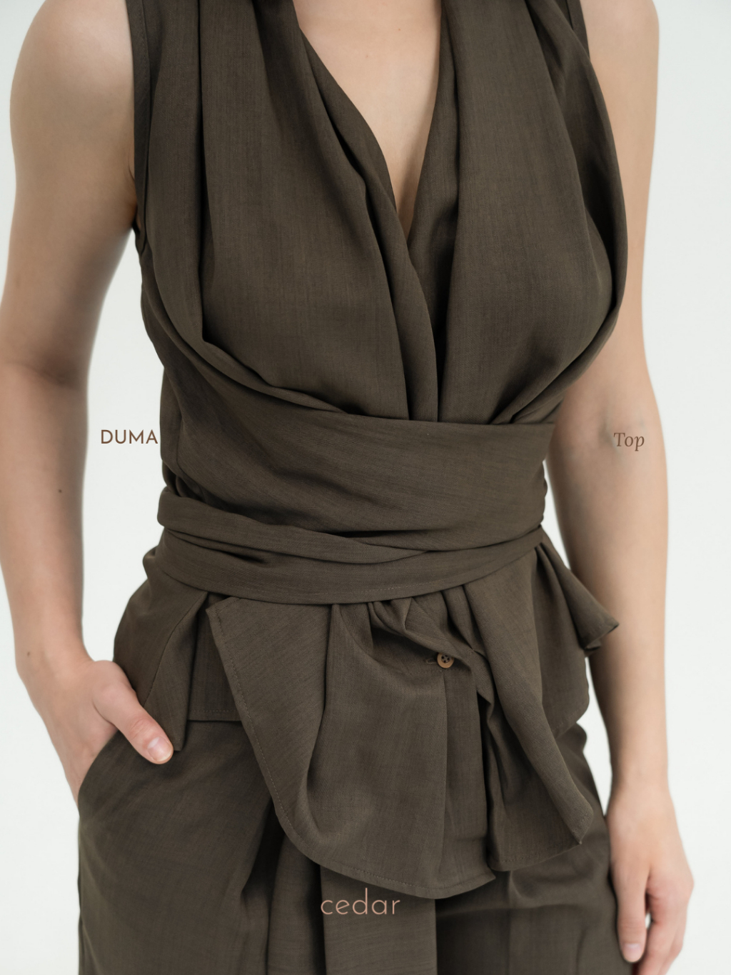 Cedar - Duma Wrap Wool Blend Top