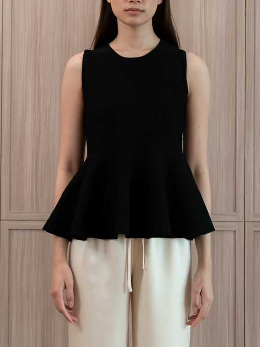 Image of Flounce Peplum Knit Top