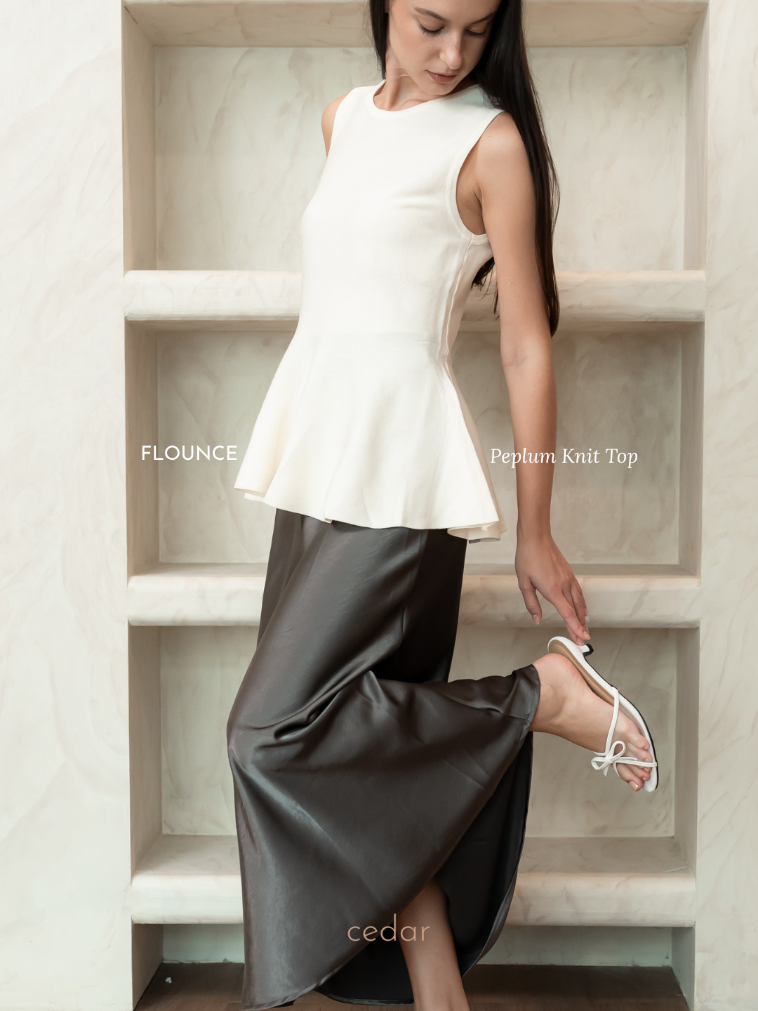 Flounce Peplum Knit Top