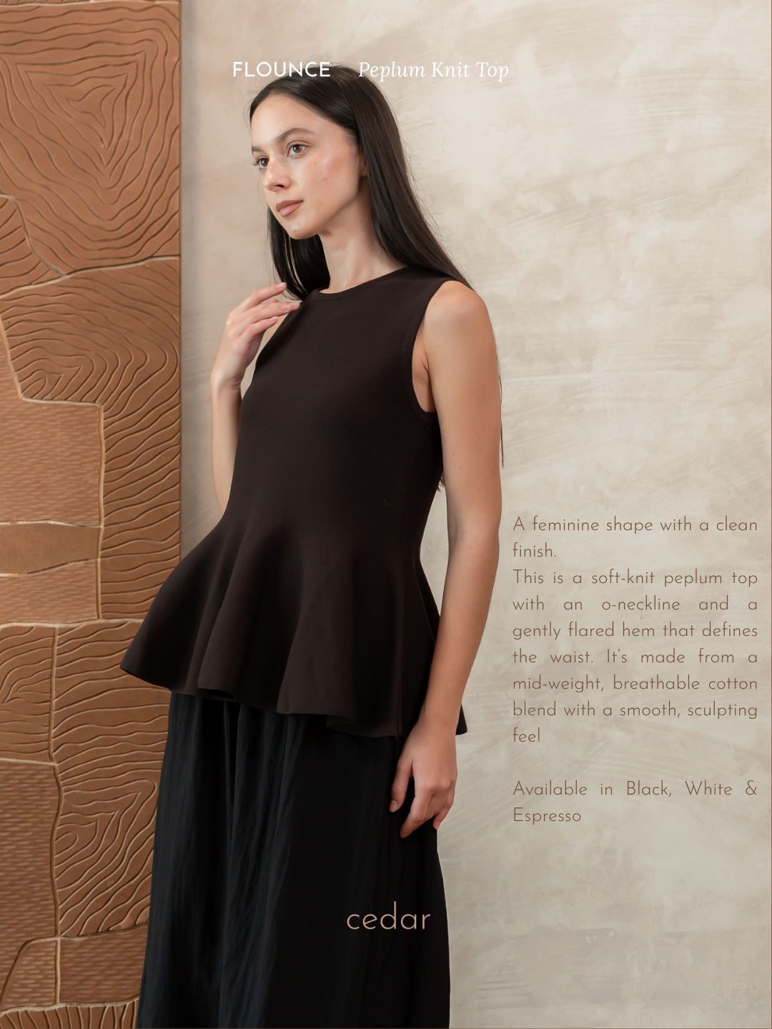 Flounce Peplum Knit Top