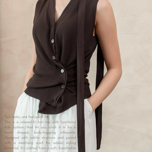 Cedar - Dune Knit Scarf Top