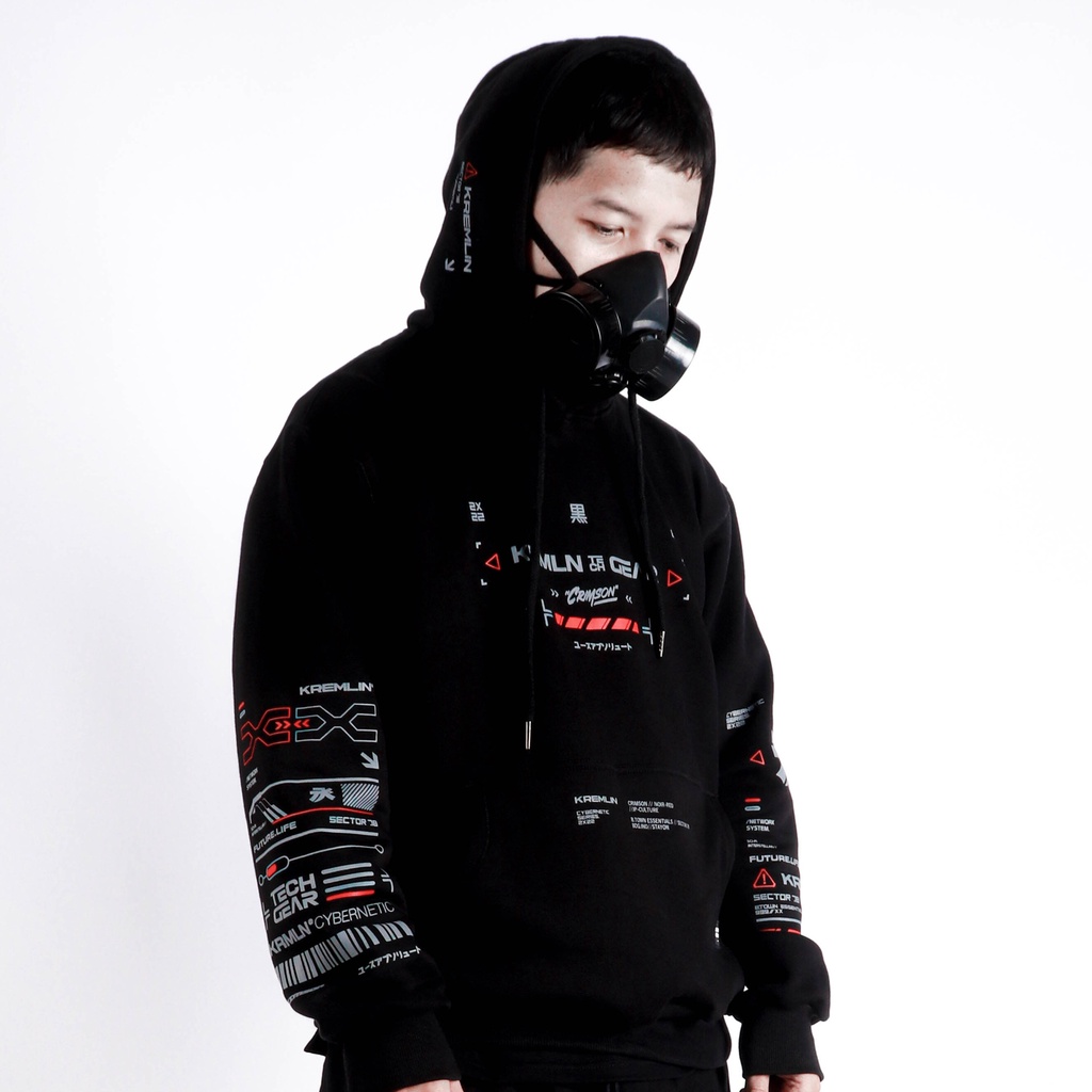 KREMLIN Cybernetic Pullover Hoodie - Crimson