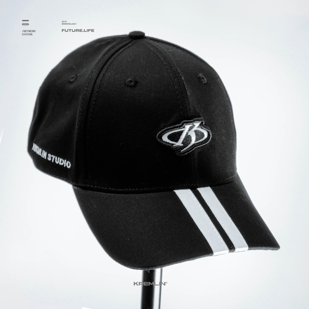KREMLIN Topi Baseball Cap 2 Line - Black Hat - BLIND