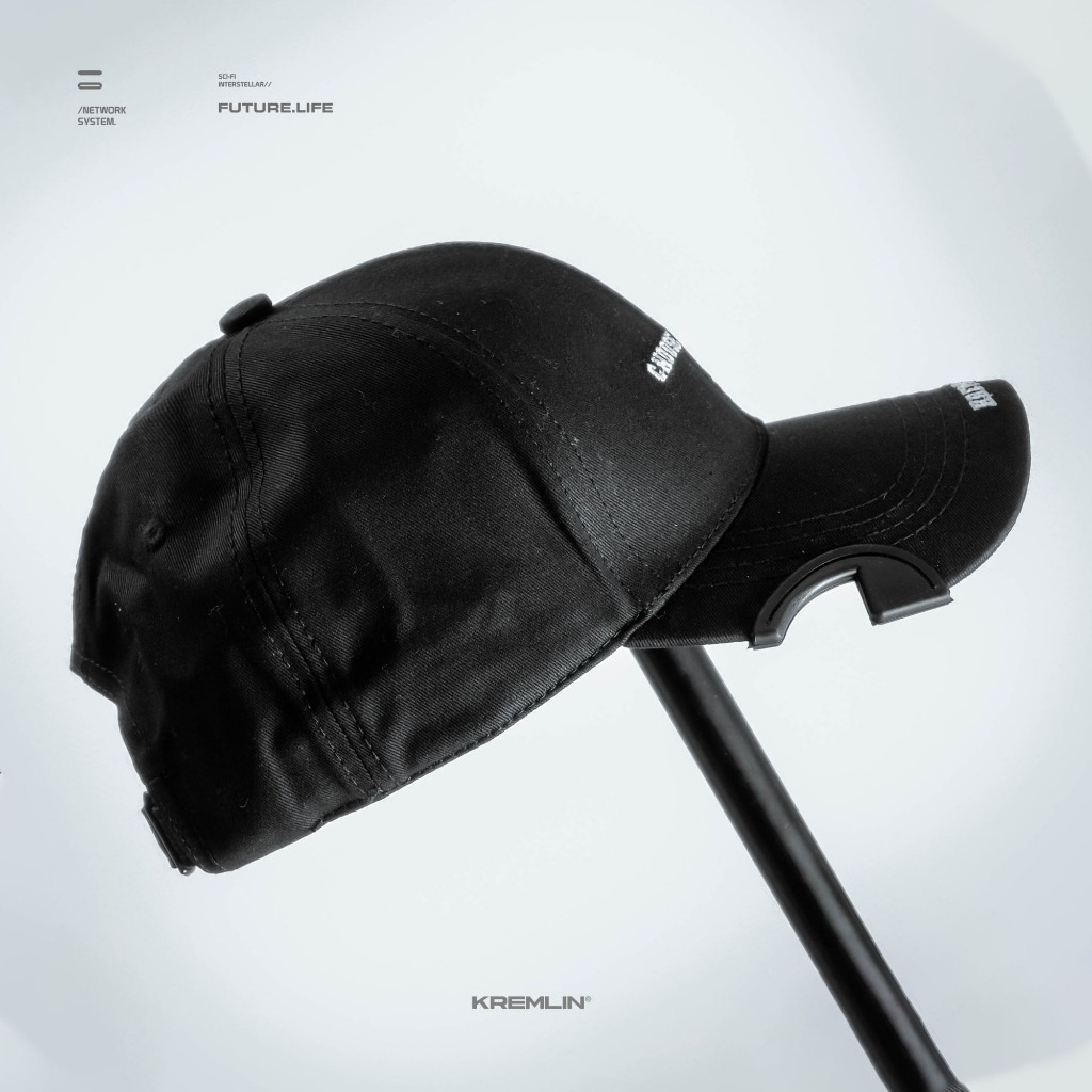 KREMLIN Topi Baseball Cap Curve Cut - Black Hat - RAZOR