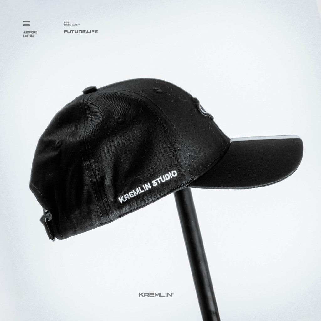 KREMLIN Topi Baseball Cap 2 Line - Black Hat - BLIND
