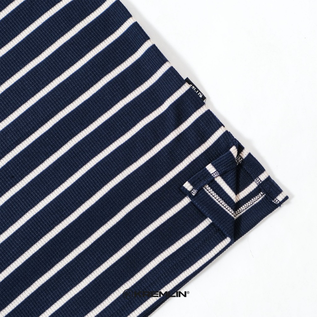 KREMLIN Waffle Polo Pinstripe shirt Navy - Hayto Clan